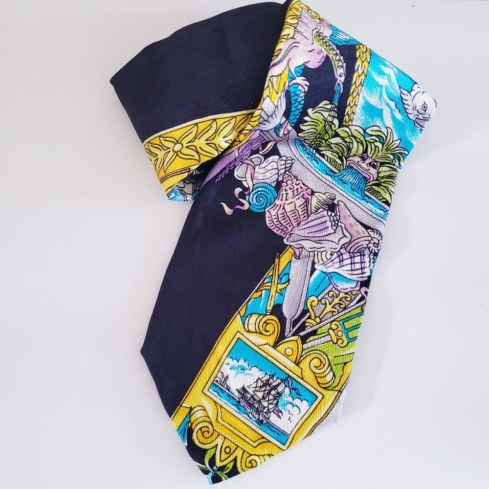 Vintage 90's GIANNI VERSACE Nautical Men's Silk Tie - One Size